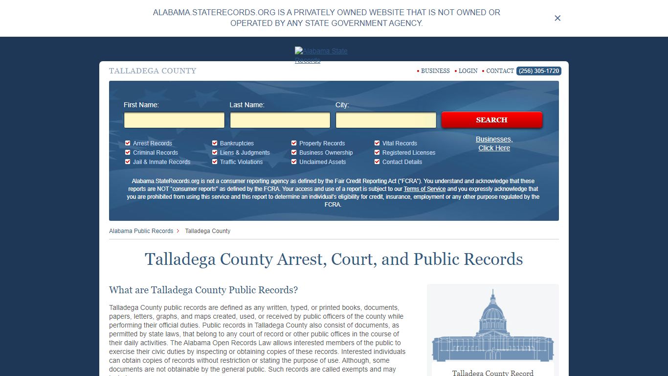 Talladega County Arrest, Court, and Public Records