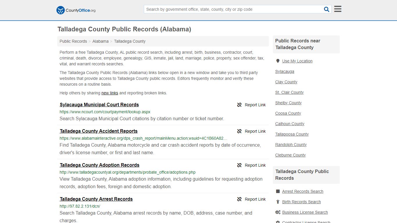 Public Records - Talladega County, AL (Business, Criminal, GIS ...