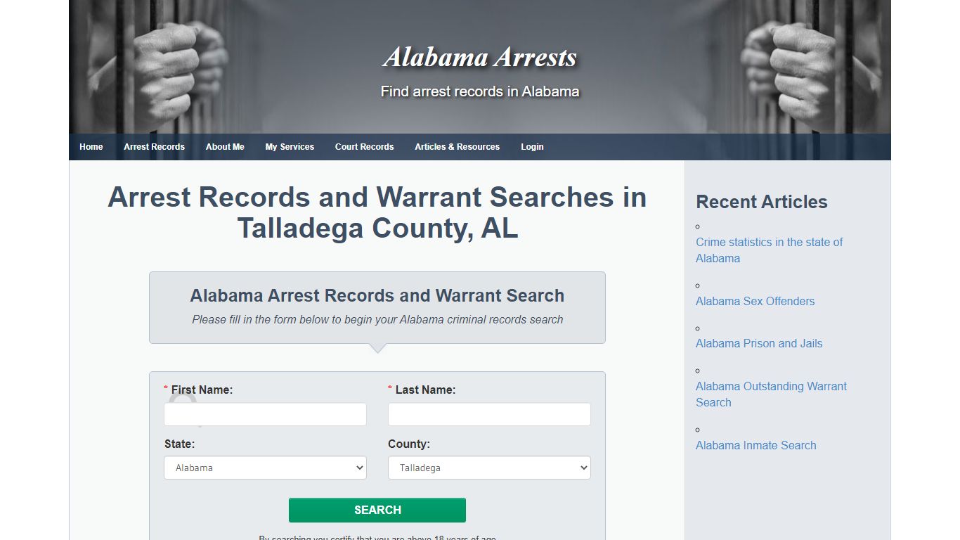 Arrest Records and Warrant Searches in Talladega County, AL